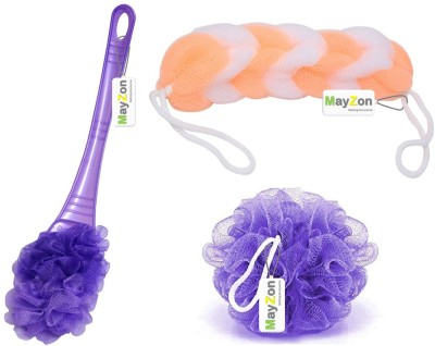 Mayzon Loofah(Pack of 3, Peach, Purple)