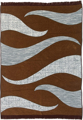 Sparrow world Brown, Silver Chenille Carpet(5 ft,  X 7 ft, Rectangle)