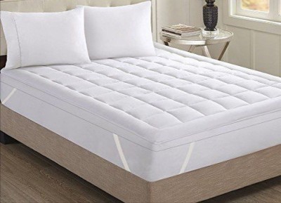 TUNDWAL'S Elastic Strap Double Size Waterproof Mattress Cover(White)
