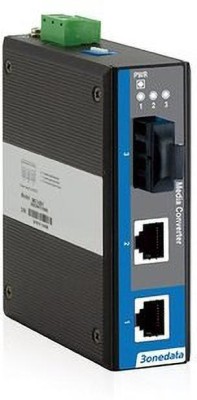 adaptek DIN Rail Gigabit Ethernet Industrial Media Converter Network Switch(Black)