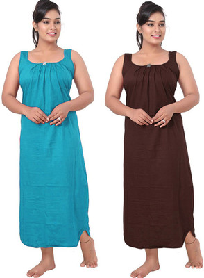 UNIQUE COLLECTONS Women Nighty(Blue, Brown)