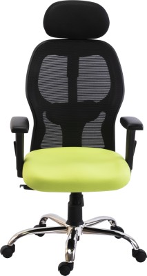 Bluebell VEGAS HIGH BACK ERGONOMIC OFFICE REVOLOVING/EXECUTIVE CHAIR WITHADJUSTABLE ARMS,HEADREST AND LUMBER SUPPORT (BLACK-GREEN) Mesh Office Executive Chair(Black, Green, DIY(Do-It-Yourself))