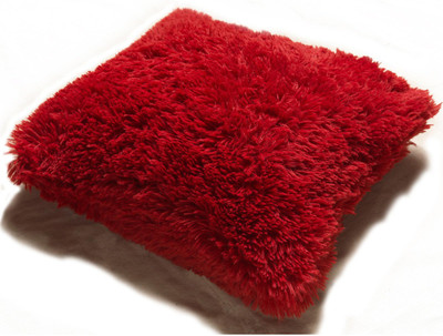 PICKKART Microfibre Solid Cushion Pack of 1(Red)