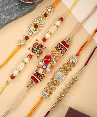 Thakran Designer SBL 021 Assorted Rakhi  Set(5 RAKHI)