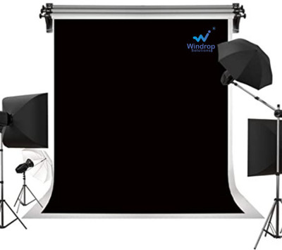 Windrop Solutions 8x10ft Black Screen Background Photo Video Backdrop Youtube Reflector