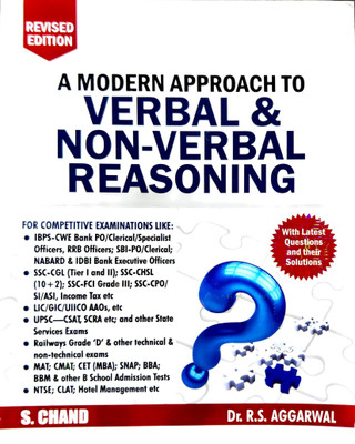 A Modern Approach To Verbal & Non-Verbal Reasoning Revised Edition [ORIGINAL](English, Paperback, R.S. AGRAWAL)(HARDCOPY BOOK, R.S. AGRAWAL)