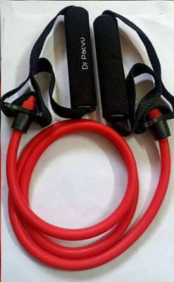 Dr Pacvu Gym Yoga Training Exercise Fitness Resist Bands and Toning Tubes With Foam Handles Resistance Tube(Red)
