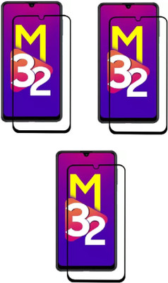 ISAAK Edge To Edge Tempered Glass for Samsung Galaxy M32 Edge to Edge, Full Glue, 11D Tempered Glass(Pack of 3)