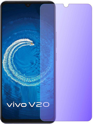 FlipSmartGuard Tempered Glass Guard for VIVO V20 anti blue ray tempered glass full screen coverage (except edges), smart screen protector full screen coverage ( except edges) blue light resistant eyes protect film for (anti blue) full screen coverage (except edges) transparent(Pack of 2)