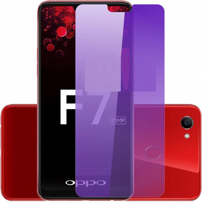 FlipSmartGuard Tempered Glass Guard for OPPO F7 anti blue ray tempered glass full screen coverage (except edges), smart screen protector full screen coverage ( except edges) blue light resistant eyes protect film for (anti blue) full screen coverage (except edges) transparent(Pack of 2)