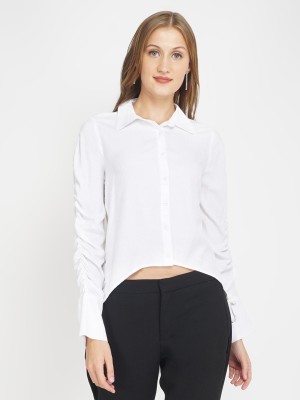 OXOLLOXO Women Solid Casual White Shirt