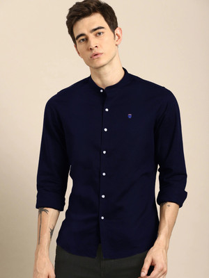 PROTOCOLL Men Solid Casual Blue Shirt