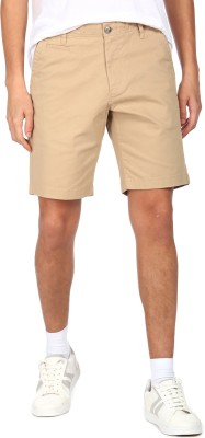 FLYING MACHINE Solid Men Beige Regular Shorts