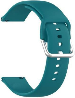 valente Premium Soft Silicone 20mm Metal Buckle Smart Watch Strap(Green)
