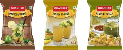 DHANHAR Combo Pack of Limbu (Nimbu) Soda Masala, Jaljira Masala Powder and Pani Puri (Golgappa) Masala Powder |(3 x 166.67 g)