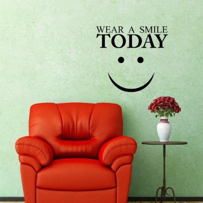 Asmi Collections 60 cm Wear a Smile Today Removable Sticker(Pack of 1)