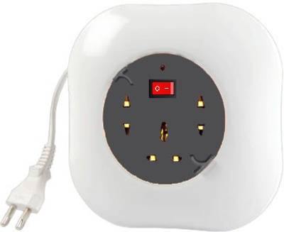 Cadeau Round Extension Board 7 Meter long wire and 3-pin 1 Universal SHOCKET, 2-pin 2 SOCKETS with 1 MASTER SWITCH 3  Socket Extension Boards  (White, Grey)