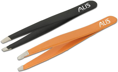 alis Tweezer Black & Mustard Very Unique Colour Combination For Personal Care Beauty Tool Set Of 2 Pcs