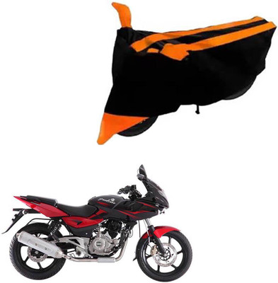 RONISH Waterproof Two Wheeler Cover for Bajaj(Pulsar 200 NS DTS-i, Orange, Black)