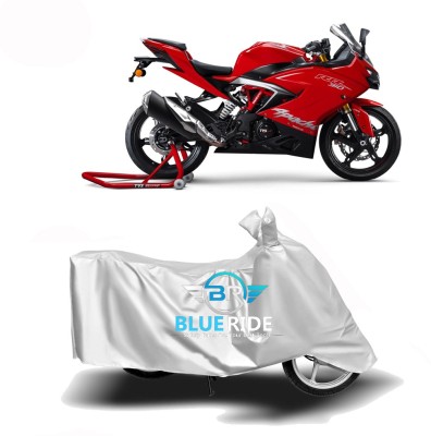 BLUERIDE Two Wheeler Cover for TVS(Apache RR 310, Silver)