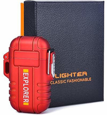 Exquisite Men Cigarette Cigar Usb Lighter_Red Pocket Lighter(Red)