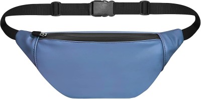 SYUTM Unisex Waist Pack Travel Handy Hiking Zip Pouch Elegant Style Document Money Phone Belt Sport Bag Bum Bag for Men and Women leather Adjustable Strap (Blue) Waist bag(Blue)