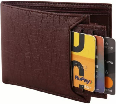 Classic World Men Maroon Artificial Leather Wallet(10 Card Slots)