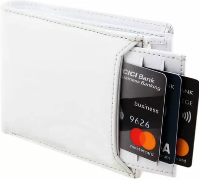 Classic World Men White Artificial Leather Wallet(10 Card Slots)