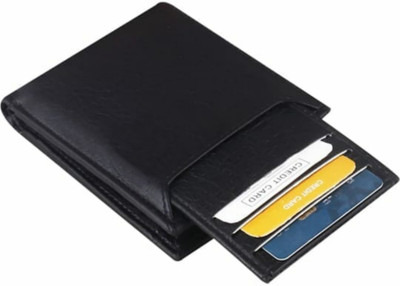 Classic World Men Casual Black Artificial Leather Wallet(10 Card Slots)