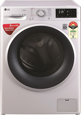 LG 7 kg Fully Automatic Front Load with In-built Heater Silver(FHT1207ZNL)   Washing Machine  (LG)