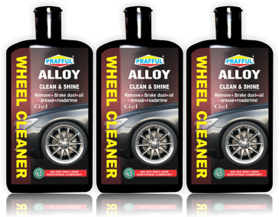 PRAFFUL Alloy Heavy Duty with Extra Shine 1500 ml Wheel Tire Cleaner(Pack of 3)