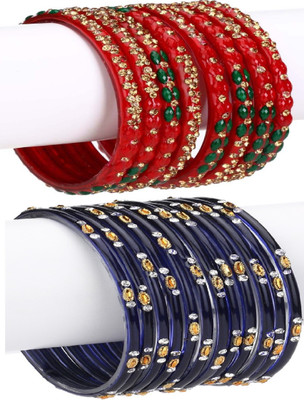 AFAST Glass Enamel Bangle Set(Pack of 20)