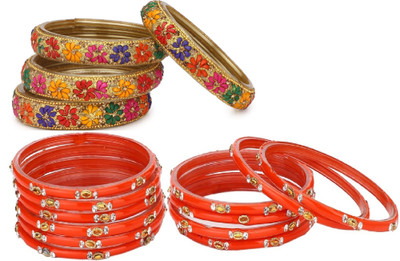 1st Time Glass Enamel Bangle Set(Pack of 16)