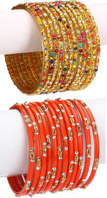 1st Time Glass Enamel Bangle Set(Pack of 24)