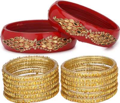 AFAST Glass Enamel Bangle Set(Pack of 10)
