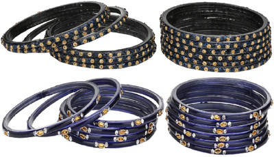 1st Time Glass Beads, Crystal Enamel Bangle Set(Pack of 10)