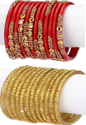 1st Time Glass Enamel Bangle Set(Pack of 24)