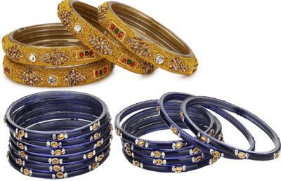 1st Time Glass Enamel Bangle Set(Pack of 16)