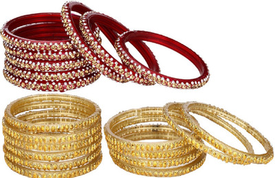 AFAST Glass Enamel Bangle Set(Pack of 10)