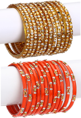 AFAST Glass Enamel Bangle Set(Pack of 10)