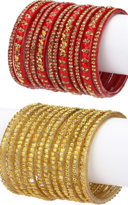 1st Time Glass Enamel Bangle Set(Pack of 10)