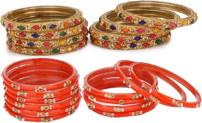 Somil Glass Beads, Crystal Bangle Set(Pack of 10)