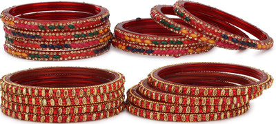 AFAST Glass Enamel Bangle Set(Pack of 16)