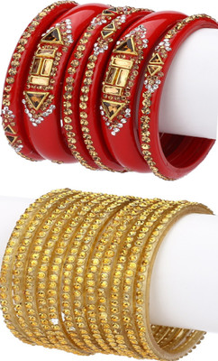 1st Time Glass Enamel Bangle Set(Pack of 18)