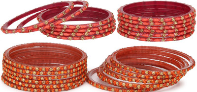 AFAST Glass Enamel Bangle Set(Pack of 10)
