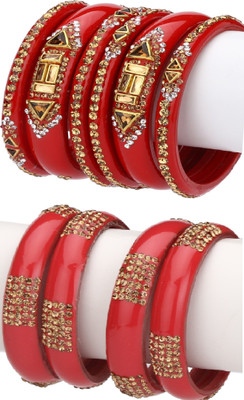 1st Time Glass Enamel Bangle Set(Pack of 10)