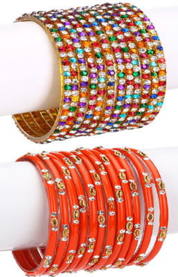 1st Time Glass Enamel Bangle Set(Pack of 10)
