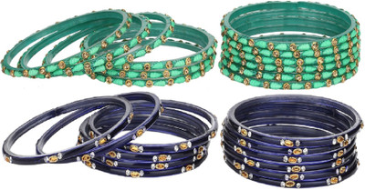 AFAST Glass Enamel Bangle Set(Pack of 10)