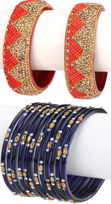 AFAST Glass Enamel Bangle Set(Pack of 10)