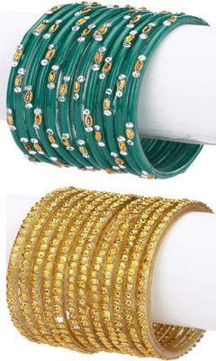 1st Time Glass Enamel Bangle Set(Pack of 10)